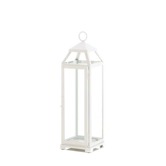 19" Country White Open Top Lantern